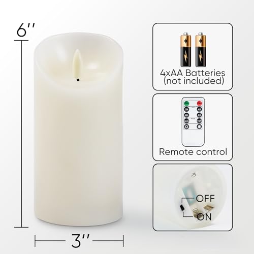 6" x 3" Flickering Flameless Candles (2 Count)