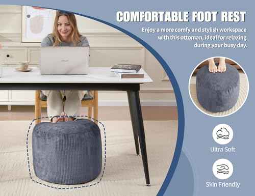 Light Blue Pouf Ottoman