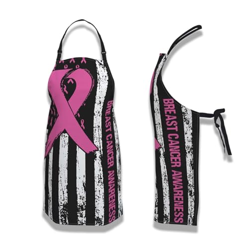 Cooking Apron for Women Breast Cancer Awareness Funny Aprons for Men for Kitchen Restaurant BBQ Painting Crafting Gardening 27”