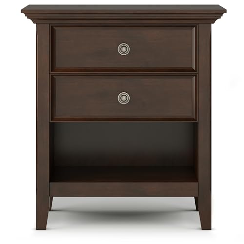 Amherst 24" Wide Solid Wood Bedside Table in Russet Brown
