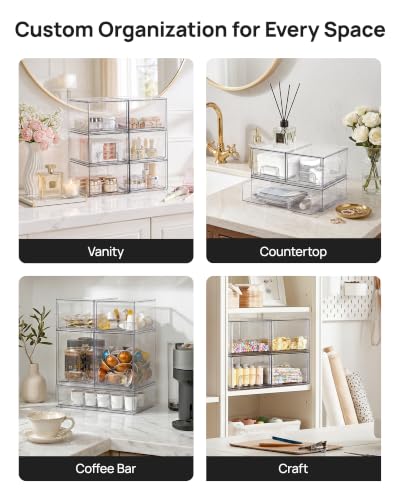 Clear Stackable Storage Drawers Set of 9 (9 Count)