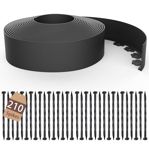 4 inch Tall Landscape Edging Kit 120FT Garden Edging with 210 Spikes for Lawn Edging and Flower Beds