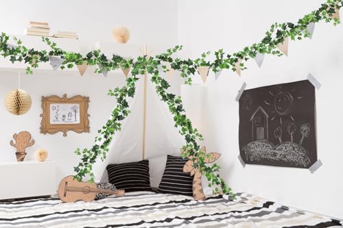6Strand Artificial Ivy Greenery Garland Silk Fake Vines Plant 6.3Ft (37.8 Foot)