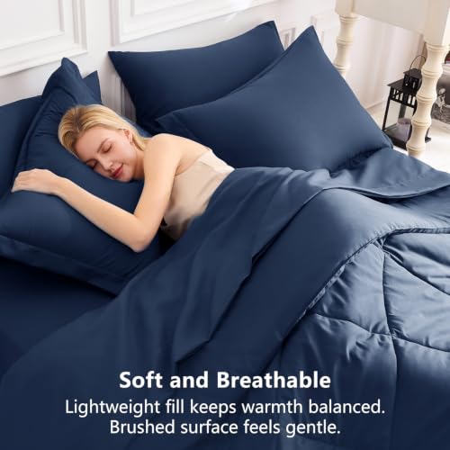 California King Size Comforter Set Navy