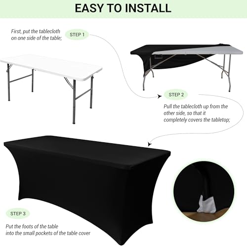 4ft Stretch Spandex Table Cover (2 Count)