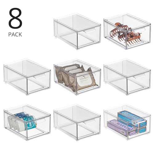Plastic Bathroom Organizer Bin w (8 Count)