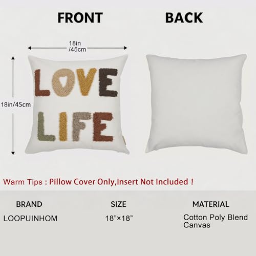 Boho Throw Pillow Covers 18*18 Tufted Fall Decorations for Sofa