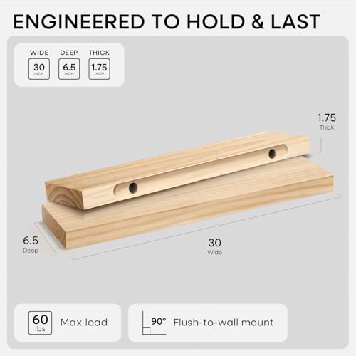 30 Inch Floating Shelves (2 Count)