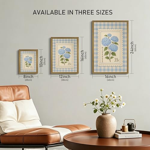 Framed Blue Hydrangea Canvas Wall Art