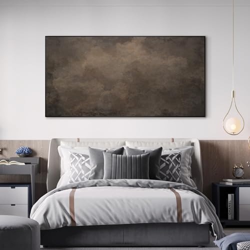 24"x46" Extra Large Framed Wall Art Neutral Cloudy Abstract Illustration