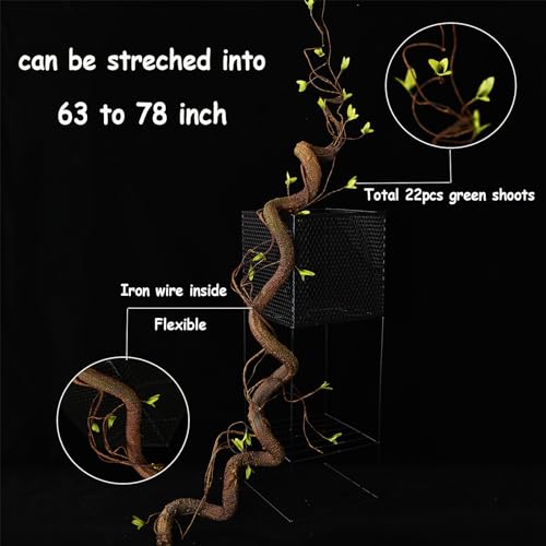 63" Realistic Ivy Wood Vine Garland with Leaf Wall Hanging Decor
