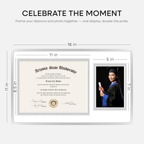 11x18 Silver Diploma Frame (2 Count)