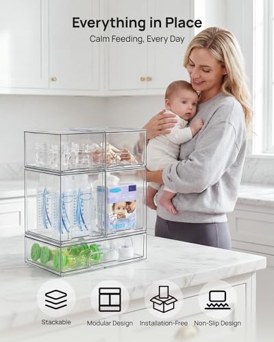Clear Stackable Storage Drawers Set of 9 (9 Count)