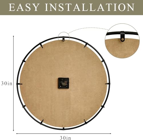 Farmhouse White 30 Inch Wooden Large Wall Clock