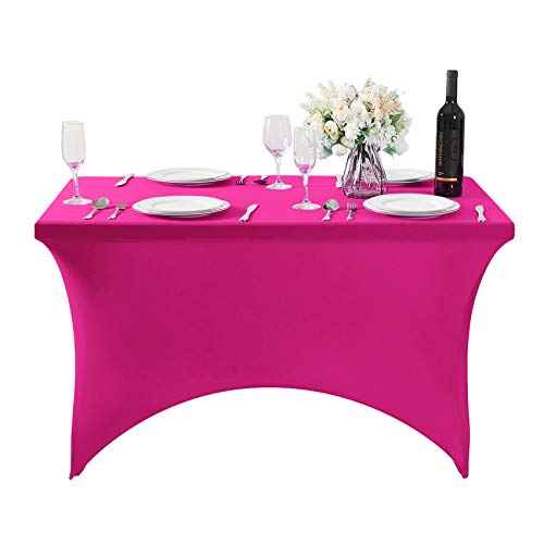 2Pack Spandex Table Cover for 4FT or 6ft or 9ft Table Universal Fitted Stretch Tablecloth for Party (2 Count)