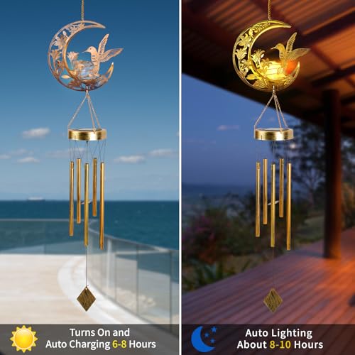 Moon Hummingbird Wind Chime Outdoor