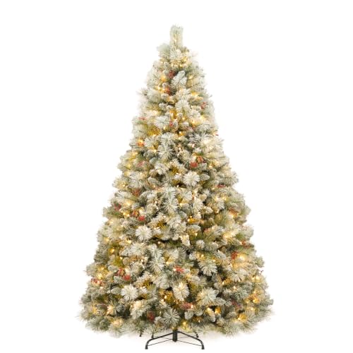 6 ft Prelit Snow Flocked Christmas Tree with 250 Warm White LED Lights
