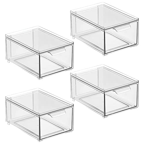 Plastic Bathroom Organizer Bin w (4 Count)