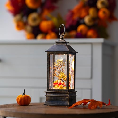 10'' Fall Snow Globe Lantern