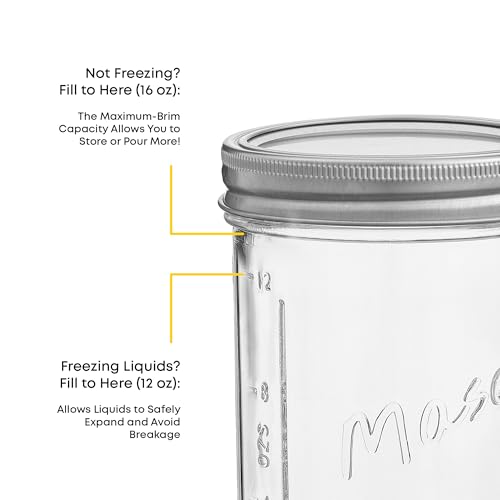 16 Oz Mason Jars With Lids (6 Count)