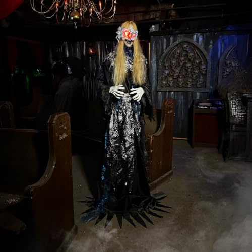 5.9 Ft. Animatronic Standing Masquerade Lady (5.5 ft Standing Masquerade Lady)
