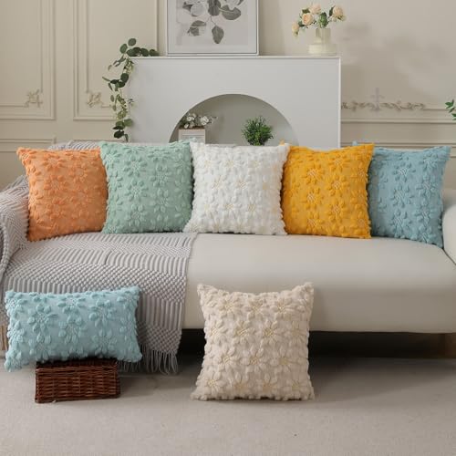 Spring Summer Pillow Covers 16x16 inch Set of 2 Orange Sunflower