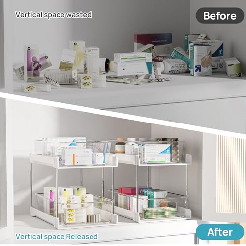 4 Pack Pull Out Bathroom Under Sink Organizer (4 Count)