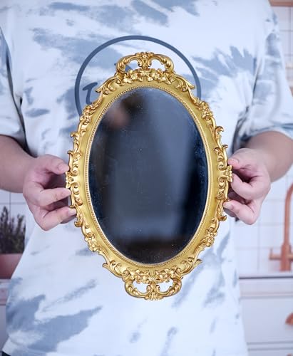 2 Pack Vintage Decorative Gold Framed Mirror (2 Count)