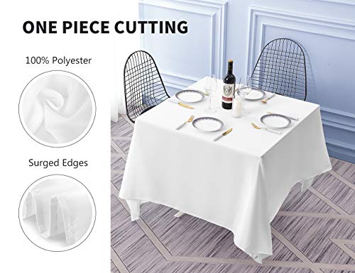 Small White Square Tablecloth 70x70 Inch