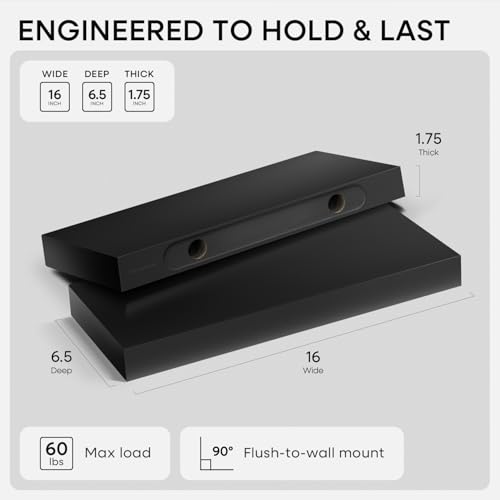 16 Inch Floating Shelves (3 Count)