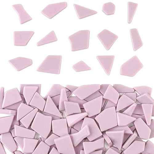 200g Pink Mosaic Tiles for Crafts Bulk (7.05 Ounce)