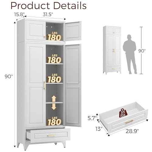 90" Kitchen Pantry Cabinet