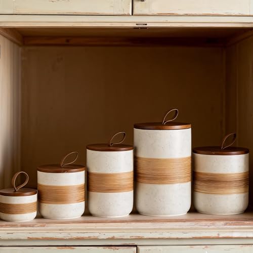 Coffee Container with Airtight Lid Ceramic Kitchen Food Storage Jar