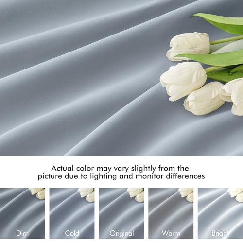 Light Blue Back Tab Blackout Curtains 52x96 Inch Long 2 Panels Set (2 Count)