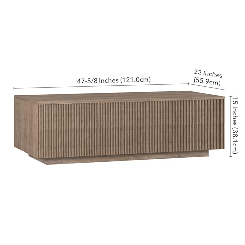 48" Modern Fluted Coffee Table