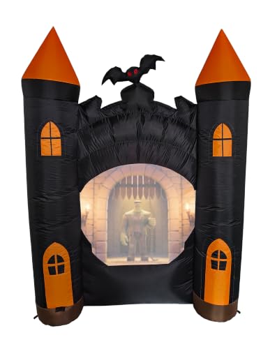 7 Ft Inflatable Haunted Castle with Built in Video Projector & Speaker
