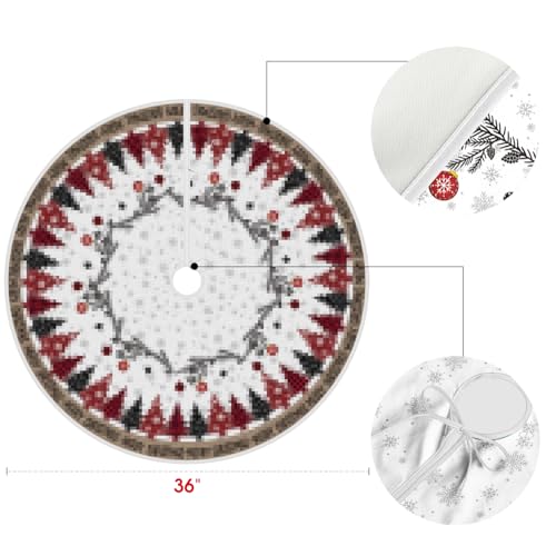 Ornaments Snowflake Merry Christmas Tree Skirt 36 Inch