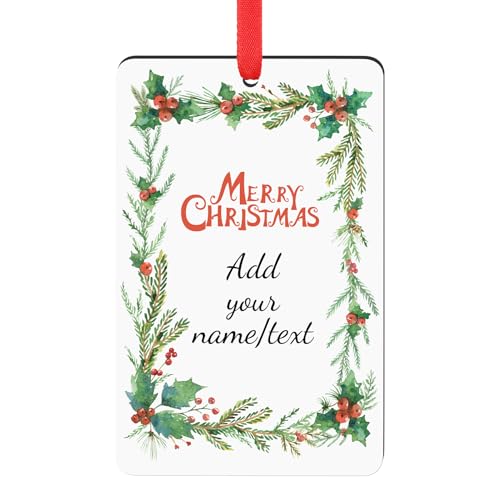 Personalized Christmas Ornaments 2025 Wood Custom Photo Picture Text Christmas Ornament Personalized Ornament Christmas Xmas Tree Decorations for Kids Couples Family Friends