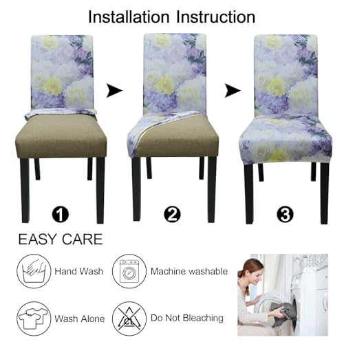 Pattern Chair Covers for Dining Room Set of 4