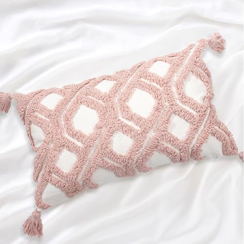 Lumbar Boho Pillow Covers 12x20 Tufted for Couch