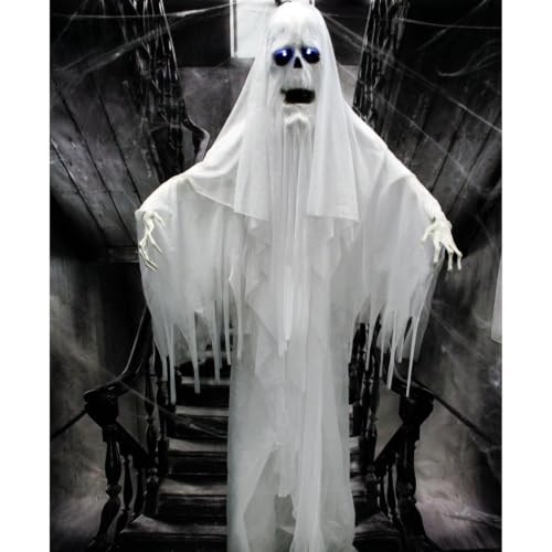 6.0-Ft. Life-Size Talking Ghost Halloween Animatronic (72" Standing Ghost)