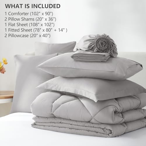 King Size Comforter Set French Grey