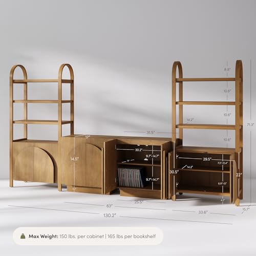 Iris Sideboard and Bookcase Set (4 Count)