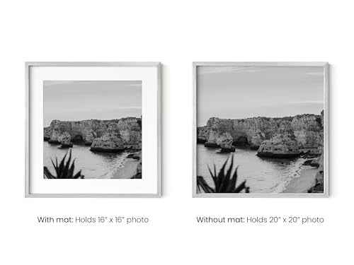 20x20 Silver Metal Picture Frames Matted to 16x16