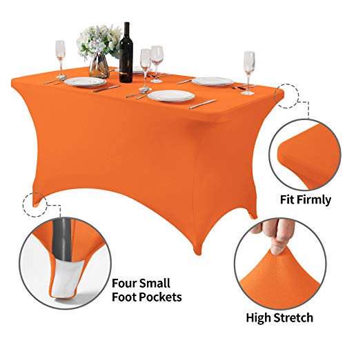 2Pack Spandex Table Cover for 4FT or 6ft or 8ft Table Universal Fitted Stretch Tablecloth for Party (2 Count)