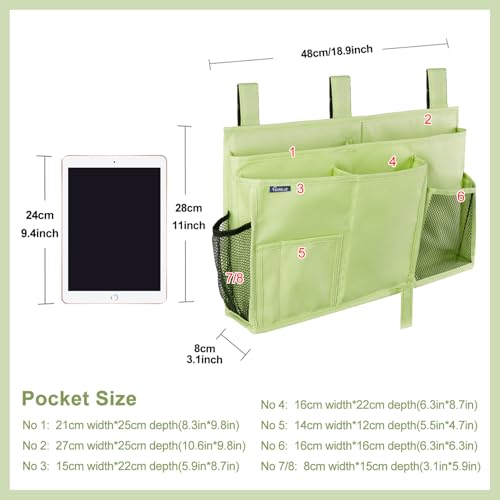 Bedside Caddy Hanging Bed Organizer Storage Bag Pocket for Bunk and Hospital Beds