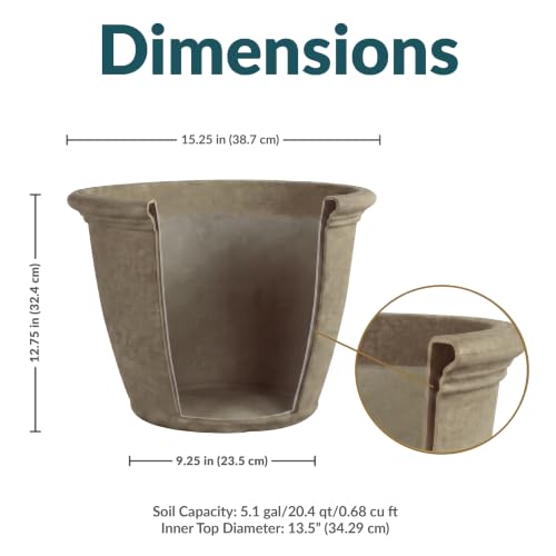 Sunnydaze Anjelica 15.25'' Large Plastic Planter Pot for Plants (2 Count)