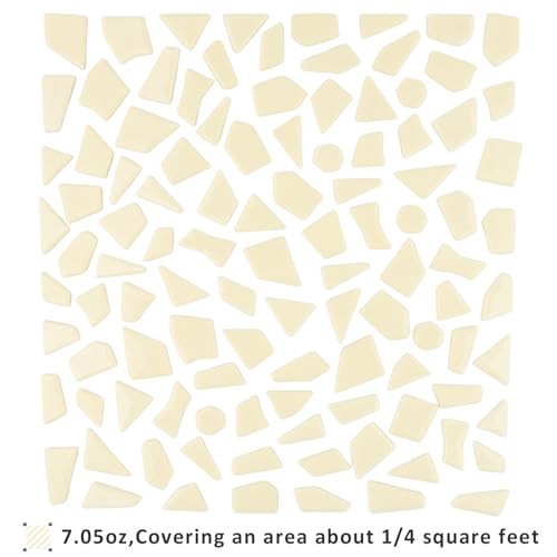 200g Ivory Mosaic Tiles for Crafts Bulk (7.05 Ounce)