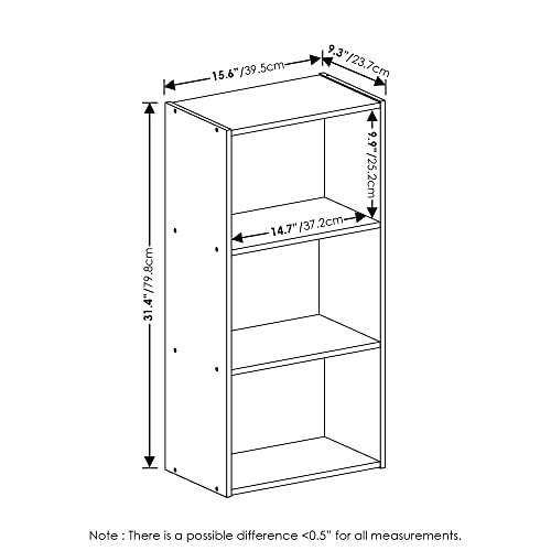 LUDER 3 Tier Book Shelf