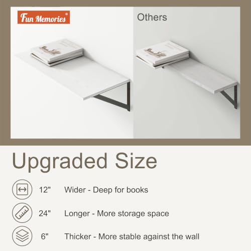 White Floating Shelves 24 Inch Long (3 Count)